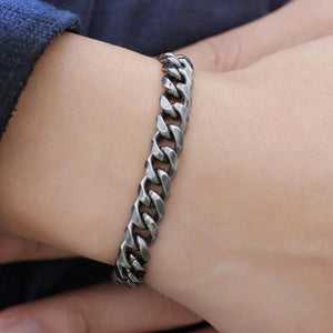 Gray Retro Chain Bracelet Stainless Steel Punk Style