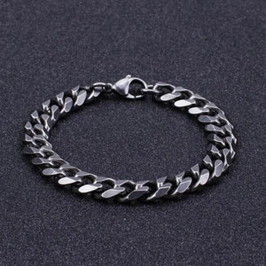 Gray Retro Chain Bracelet Stainless Steel Punk Style