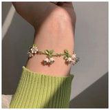 Kpop Forest Orchid Bracelet For Women - Adjustable Rope Hand Acc