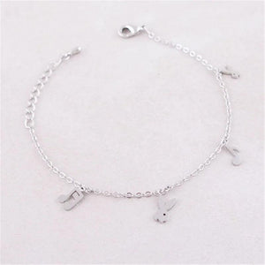 Music Rabbit Bracelet Silver Plated