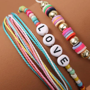 Boho Colorful Pottery Beads Bracelet for Women