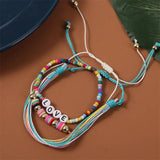 Boho Colorful Pottery Beads Bracelet for Women