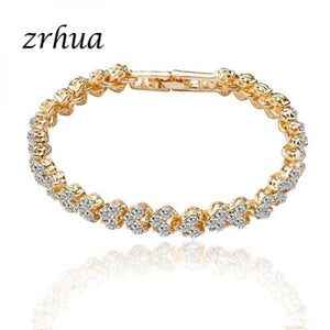 CZ Women Bracelets Heart Shape Gold/Silver Jewelry for Statement Engagement