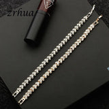 CZ Women Bracelets Heart Shape Gold/Silver Jewelry for Statement Engagement