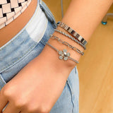 Metal Flower Bright Bracelet for Women