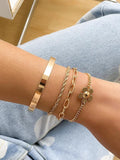 Metal Flower Bright Bracelet for Women