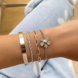 Metal Flower Bright Bracelet for Women