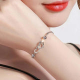 Charming Crystal Heart Bracelet - Double Heart Hand Chain