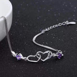 Charming Crystal Heart Bracelet - Double Heart Hand Chain