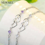 Charming Crystal Heart Bracelet - Double Heart Hand Chain