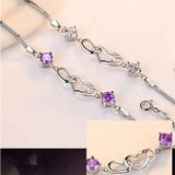 Charming Crystal Heart Bracelet - Double Heart Hand Chain