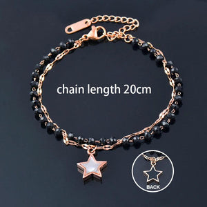 Punk Stainless Steel Bracelets For Women Star Rose Bracelets