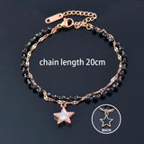 Punk Stainless Steel Bracelets For Women Star Rose Bracelets