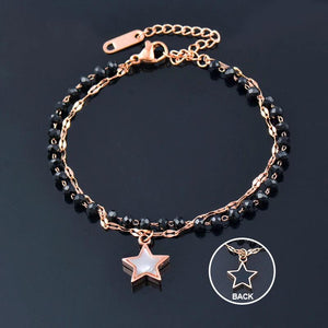 Punk Stainless Steel Bracelets For Women Star Rose Bracelets