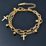 Punk Stainless Steel Bracelets For Women Star Rose Bracelets