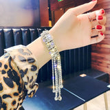 Rhinestone Bracelet with Tassel Crystal Bangles