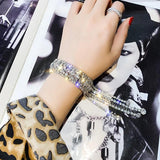Rhinestone Bracelet with Tassel Crystal Bangles