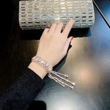 Rhinestone Bracelet with Tassel Crystal Bangles
