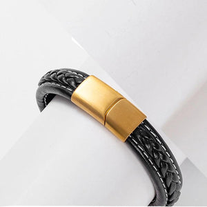 Vintage Stainless Steel Men's Bracelet with Magnet Buckle