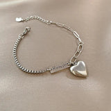 316L Stainless Steel Love Heart Letter Bracelet for Women