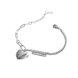 316L Stainless Steel Love Heart Letter Bracelet for Women