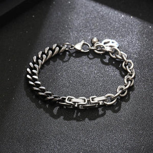 Vintage Peace Sign Men Punk Rock Bracelet Bangle Jewelry