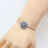 Adjustable Chain Micro Pave CZ Zircon Eyes Charm Bracelet