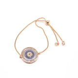 Adjustable Chain Micro Pave CZ Zircon Eyes Charm Bracelet