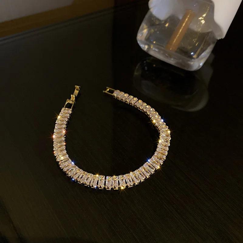 KAITIN Women Bracelet Zircon Geometric Spring Style
