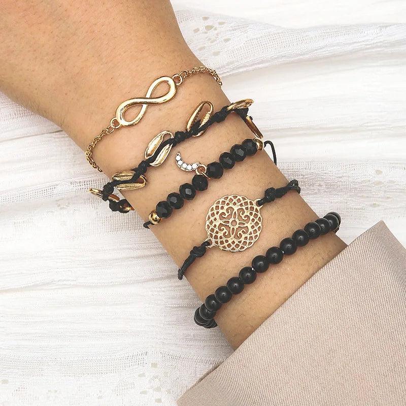 Hand Woven Shell Hollow Out Flowers Niche Personality Bracelet