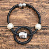 Vintage Alloy Pearl Bangle Boho Jewelry Bracelet Gift