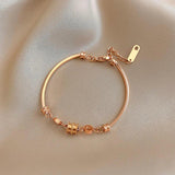 Titanium Steel Color-Resistant Small Waist Bracelet Rose Light Couple's Ins