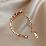 Titanium Steel Color-Resistant Small Waist Bracelet Rose Light Couple's Ins