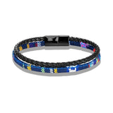Boho Leather Rope Bracelet Stainless Steel Buckle Couple Bracelets