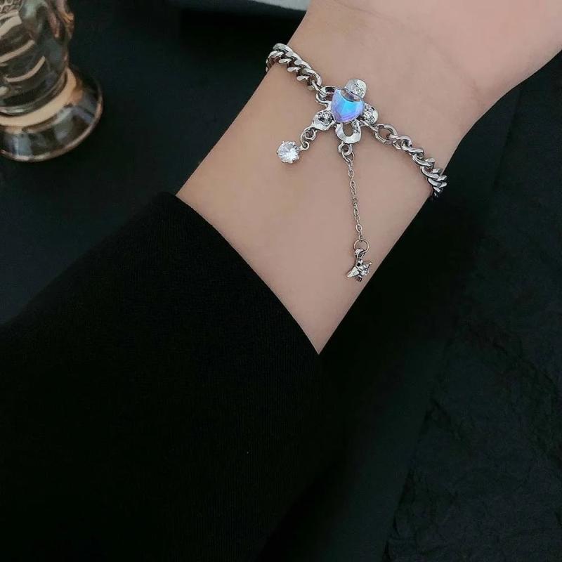 Love Heart Flower Tassel Bracelets Cold Style Female Accessories