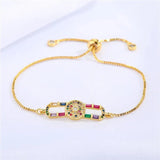 Colorful Zircon Evil Eye Bracelet for Women B50