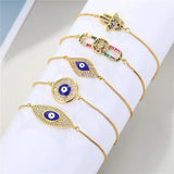 Colorful Zircon Evil Eye Bracelet for Women B50