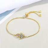 Colorful Zircon Evil Eye Bracelet for Women B50