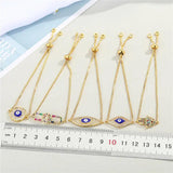 Colorful Zircon Evil Eye Bracelet for Women B50