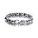 Beiver Male Hip-hop Silver Plated Vintage Dragon Bracelet 21cm