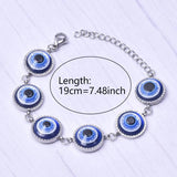 Stainless Steel Evil Eye Bracelet for Women - Bijoux Femme Bangles