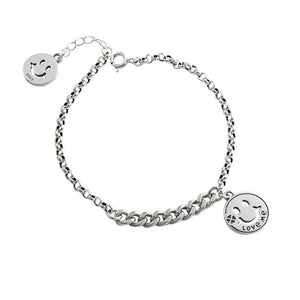 Smiling Face Bracelet Silver Plated Adjustable Jewelry