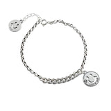 Smiling Face Bracelet Silver Plated Adjustable Jewelry