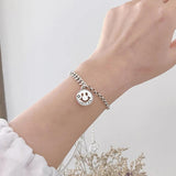 Smiling Face Bracelet Silver Plated Adjustable Jewelry