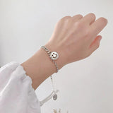 Smiling Face Bracelet Silver Plated Adjustable Jewelry