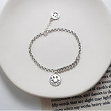 Smiling Face Bracelet Silver Plated Adjustable Jewelry