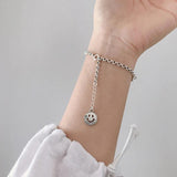 Smiling Face Bracelet Silver Plated Adjustable Jewelry