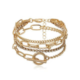 5pcs Crystal Bracelets for Women Silver Charm Bohemian Style Jewelry