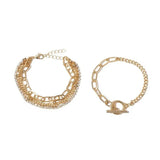 5pcs Crystal Bracelets for Women Silver Charm Bohemian Style Jewelry