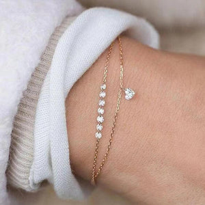 Double Heart Crystal Bracelets Couple Accessories
